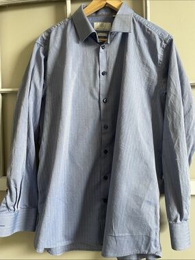 Christian Lacroix Light Blue Striped Men's Dress Shirt